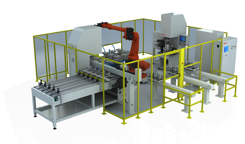 Automatic wheel hub press fitting line